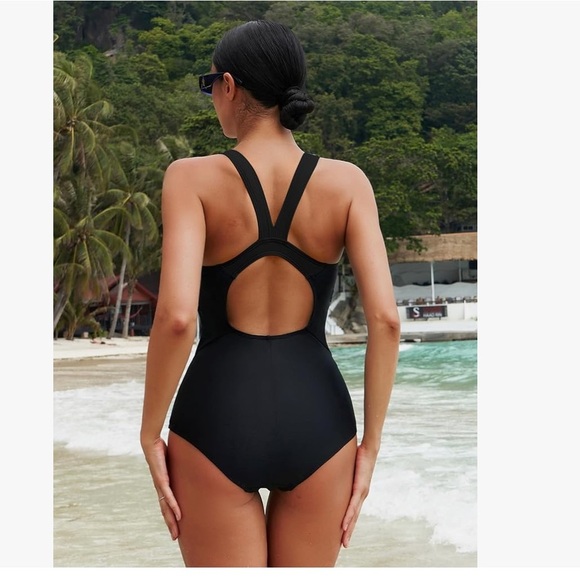 Womens One Piece Swimsuit Athletic Bathing Suits Training Sport Swimwear NWOT XS - Picture 2 of 2
